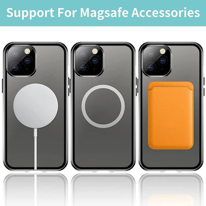 For iPhone 12 360 Full Body Magnetic Frosted Magsafe Phone Case(Black) - iPhone 12 / 12 Pro Cases by buy2fix | Online Shopping UK | buy2fix