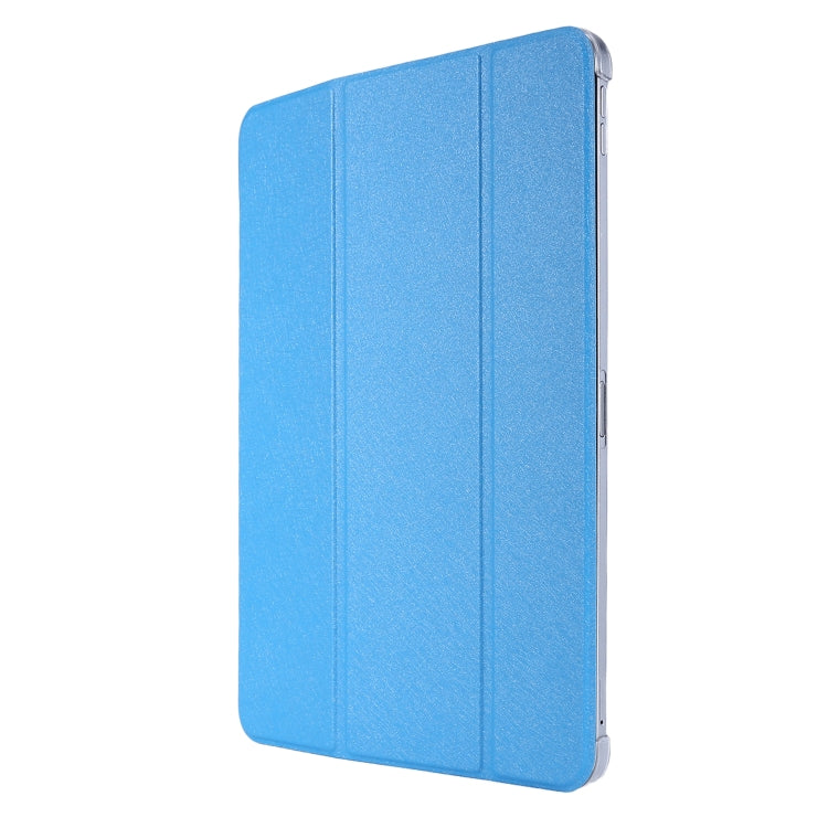 For iPad Air 13 2024 / Pro 12.9 2020 TPU Silk Texture Three-fold Horizontal Flip Leather Tablet Case with Holder(Light Blue) - iPad Pro 12.9 (2020) Cases by buy2fix | Online Shopping UK | buy2fix