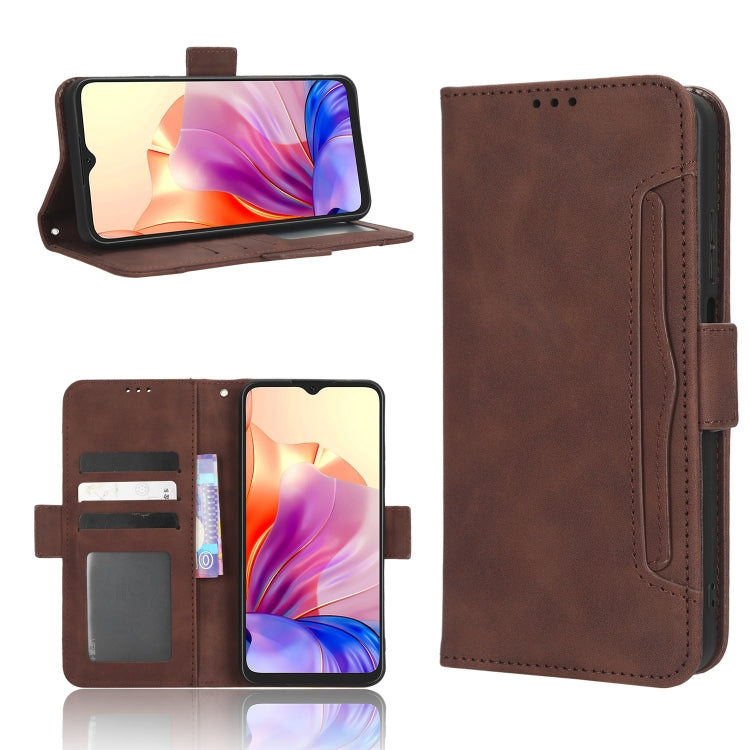 For Blackview OSCAL C80 Skin Feel Calf Texture Card Slots Leather Phone Case(Brown) - More Brand by buy2fix | Online Shopping UK | buy2fix