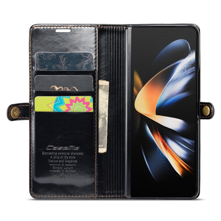 For Samsung Galaxy Z Fold4 CaseMe 003 Crazy Horse Texture Leather Phone Case(Black) - Galaxy Z Fold4 5G Cases by CaseMe | Online Shopping UK | buy2fix