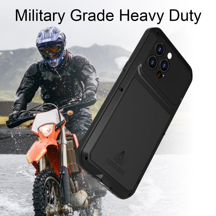 For iPhone 14 Pro Max LOVE MEI Metal Shockproof Life Waterproof Dustproof Phone Case(Army Green) - iPhone 14 Pro Max Cases by LOVE MEI | Online Shopping UK | buy2fix