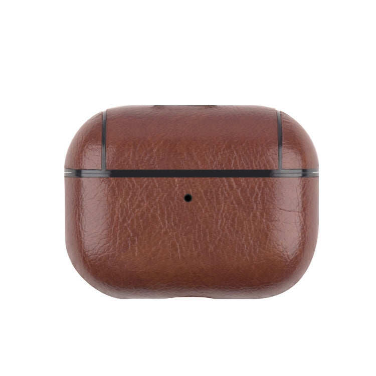 For AirPods Pro 2 Wireless Earphone Leather Shockproof Protective Case(Dark Brown) - For AirPods Pro 2 by buy2fix | Online Shopping UK | buy2fix