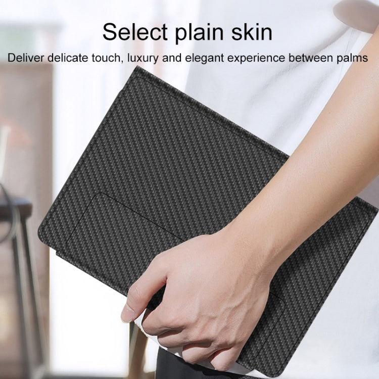 For Samsung Galaxy Z Fold3 5G Magnetic Folding Bluetooth Keyboard Leather Case(Carbon Fiber) - Samsung Keyboard by buy2fix | Online Shopping UK | buy2fix