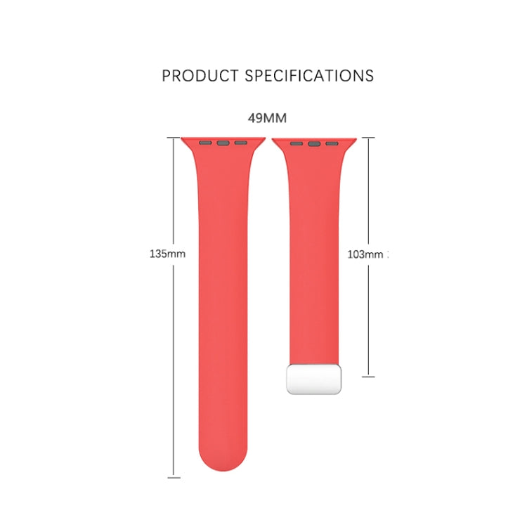 Folding Buckle Silicone Watch Band For Apple Watch Ultra 49mm(Red) - Watch Bands by buy2fix | Online Shopping UK | buy2fix