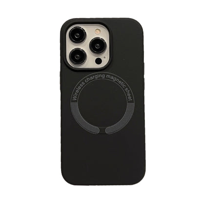 For iPhone 12 Pro Max Magsafe Magnetic Silicone Phone Case(Black) - iPhone 12 Pro Max Cases by buy2fix | Online Shopping UK | buy2fix