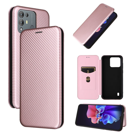 For Blackview A55 Pro Carbon Fiber Texture Horizontal Flip PU Phone Case(Pink) - More Brand by buy2fix | Online Shopping UK | buy2fix