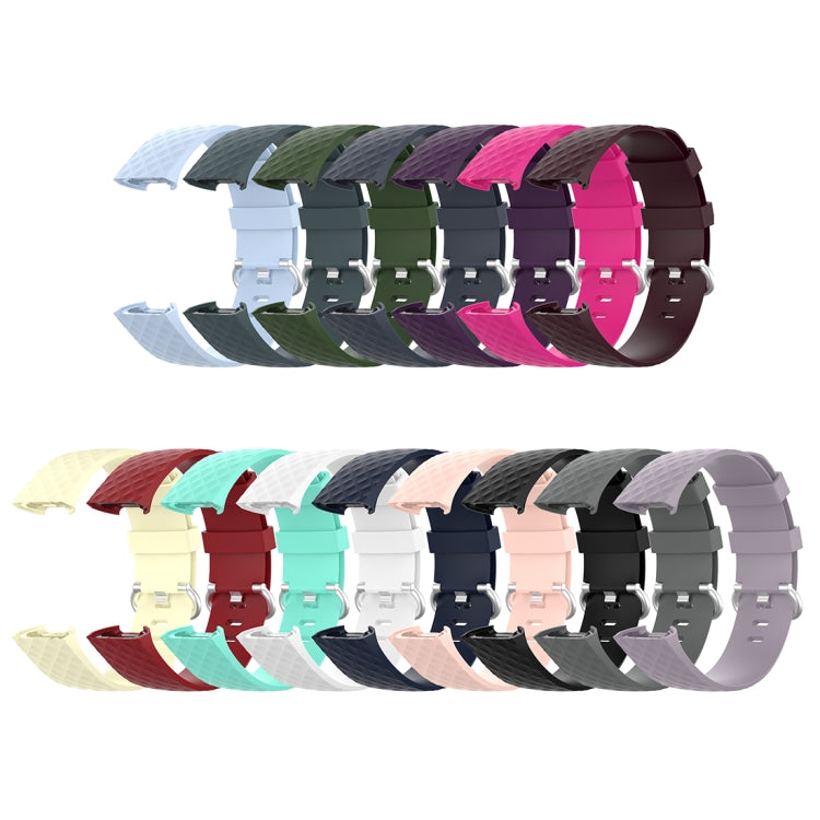 18mm Silver Color Buckle TPU Wrist Strap Watch Band for Fitbit Charge 4 / Charge 3 / Charge 3 SE, Size: S(White) - Watch Bands by buy2fix | Online Shopping UK | buy2fix