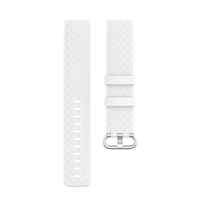 18mm Silver Color Buckle TPU Wrist Strap Watch Band for Fitbit Charge 4 / Charge 3 / Charge 3 SE, Size: L(White) - Watch Bands by buy2fix | Online Shopping UK | buy2fix