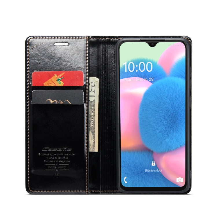 For Samsung Galaxy A30s／A50s／A50 CaseMe 003 Crazy Horse Texture Leather Phone Case(Black) - Galaxy Phone Cases by CaseMe | Online Shopping UK | buy2fix