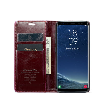 For Samsung Galaxy S8 CaseMe 003 Crazy Horse Texture Leather Phone Case(Wine Red) - Galaxy Phone Cases by CaseMe | Online Shopping UK | buy2fix