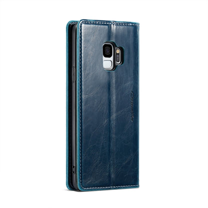 For Samsung Galaxy S9 CaseMe 003 Crazy Horse Texture Leather Phone Case(Blue) - Galaxy Phone Cases by CaseMe | Online Shopping UK | buy2fix