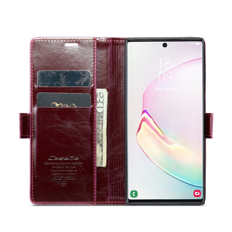 For Samsung Galaxy Note10+ CaseMe 003 Crazy Horse Texture Leather Phone Case(Wine Red) - Galaxy Phone Cases by CaseMe | Online Shopping UK | buy2fix