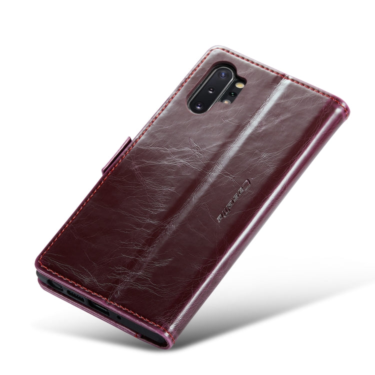 For Samsung Galaxy Note10+ CaseMe 003 Crazy Horse Texture Leather Phone Case(Wine Red) - Galaxy Phone Cases by CaseMe | Online Shopping UK | buy2fix