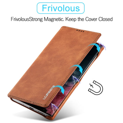 For Samsung Galaxy S23 Ultra 5G LC.IMEEKE Hon Ancient Series Horizontal Flip Leather Phone Case(Brown) - Galaxy S23 Ultra 5G Cases by LC.IMEEKE | Online Shopping UK | buy2fix