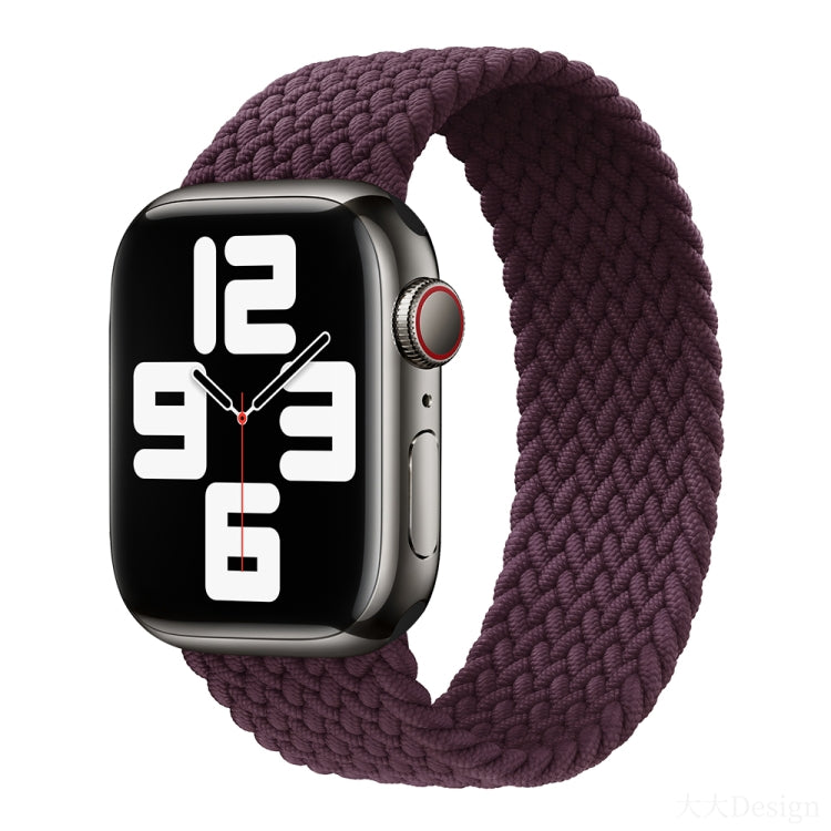 Nylon Single-turn Braided Watch Band For Apple Watch Ultra 49mm / Series 8&7 45mm / SE 2&6&SE&5&4 44mm / 3&2&1 42mm, Length:135mm(Dark Cherry) - Watch Bands by buy2fix | Online Shopping UK | buy2fix