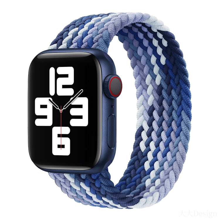 Nylon Single-turn Braided Watch Band For Apple Watch Ultra 49mm&Watch Ultra 2 49mm / Series 9&8&7 45mm / SE 3&SE 2&6&SE&5&4 44mm / 3&2&1 42mm, Length:145mm(Blueberry) - Watch Bands by buy2fix | Online Shopping UK | buy2fix