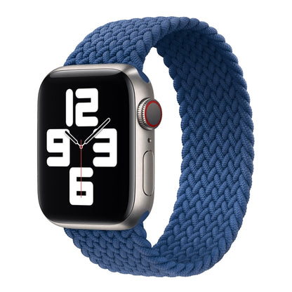 Nylon Single-turn Braided Watch Band For Apple Watch Ultra 49mm&Watch Ultra 2 49mm / Series 9&8&7 45mm / SE 3&SE 2&6&SE&5&4 44mm / 3&2&1 42mm, Length:145mm(Sea Blue) - Watch Bands by buy2fix | Online Shopping UK | buy2fix