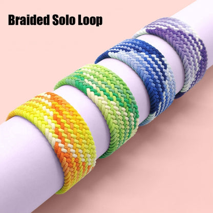 Nylon Single-turn Braided Watch Band For Apple Watch Ultra 49mm&Watch Ultra 2 49mm / Series 9&8&7 45mm / SE 3&SE 2&6&SE&5&4 44mm / 3&2&1 42mm, Length:145mm (Rainbow) - Watch Bands by buy2fix | Online Shopping UK | buy2fix