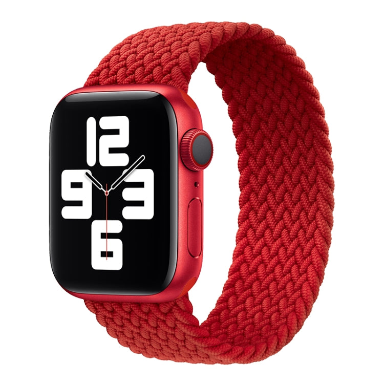 Nylon Single-turn Braided Watch Band For Apple Watch Ultra 49mm / Series 8&7 45mm / SE 2&6&SE&5&4 44mm / 3&2&1 42mm, Length:155mm(Red) - Watch Bands by buy2fix | Online Shopping UK | buy2fix