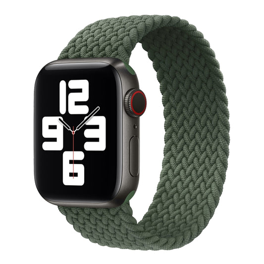 Nylon Single-turn Braided Watch Band For Apple Watch Ultra 49mm / Series 8&7 45mm / SE 2&6&SE&5&4 44mm / 3&2&1 42mm, Length:165mm(Olive Green) - Watch Bands by buy2fix | Online Shopping UK | buy2fix