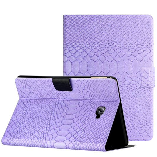 For Samsung Galaxy Tab A10.1 T850 Solid Color Crocodile Texture Leather Smart Tablet Case(Purple) - Tab A 10.1 by buy2fix | Online Shopping UK | buy2fix