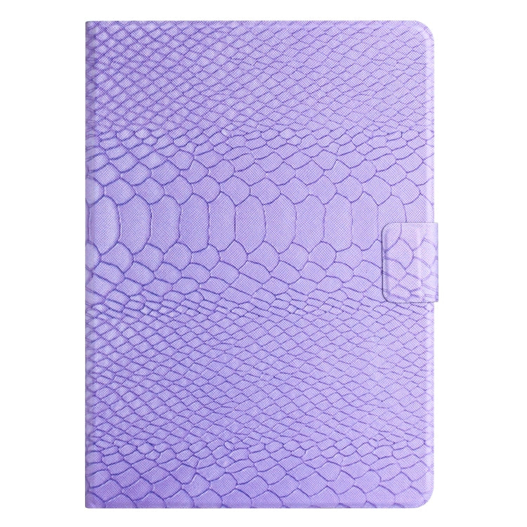 For Samsung Galaxy Tab A10.1 T850 Solid Color Crocodile Texture Leather Smart Tablet Case(Purple) - Tab A 10.1 by buy2fix | Online Shopping UK | buy2fix