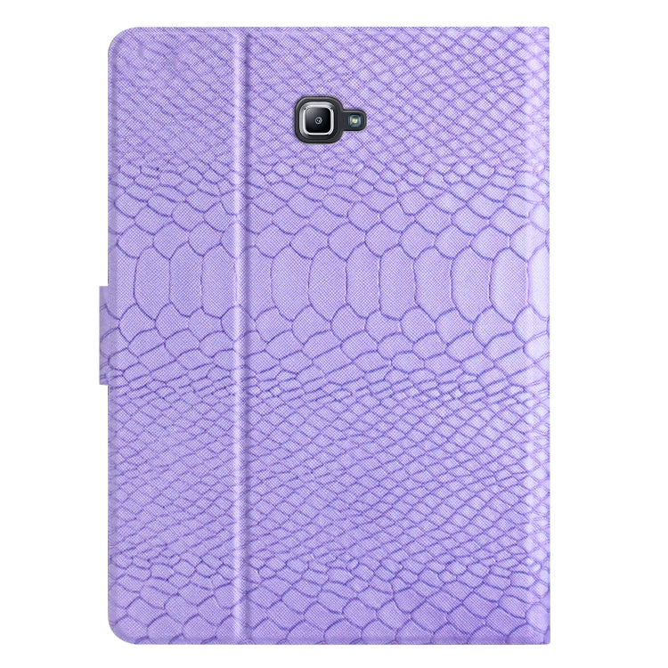 For Samsung Galaxy Tab A10.1 T850 Solid Color Crocodile Texture Leather Smart Tablet Case(Purple) - Tab A 10.1 by buy2fix | Online Shopping UK | buy2fix