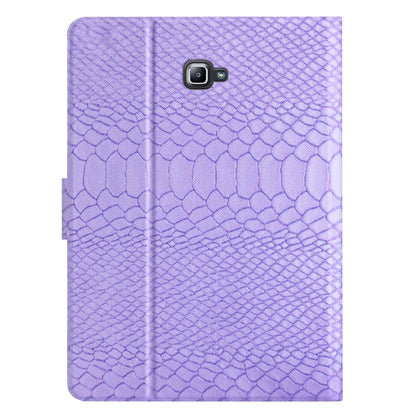 For Samsung Galaxy Tab A10.1 T850 Solid Color Crocodile Texture Leather Smart Tablet Case(Purple) - Tab A 10.1 by buy2fix | Online Shopping UK | buy2fix