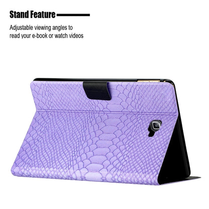 For Samsung Galaxy Tab A10.1 T850 Solid Color Crocodile Texture Leather Smart Tablet Case(Purple) - Tab A 10.1 by buy2fix | Online Shopping UK | buy2fix