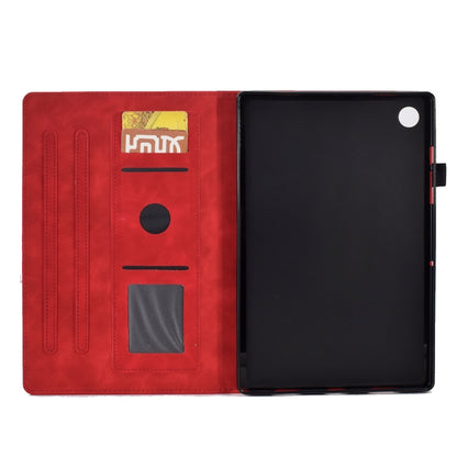 For Samsung Galaxy Tab A8 10.5 2021 X205 Tower Embossed Leather Smart Tablet Case(Red) - Other Galaxy Tab PC by buy2fix | Online Shopping UK | buy2fix