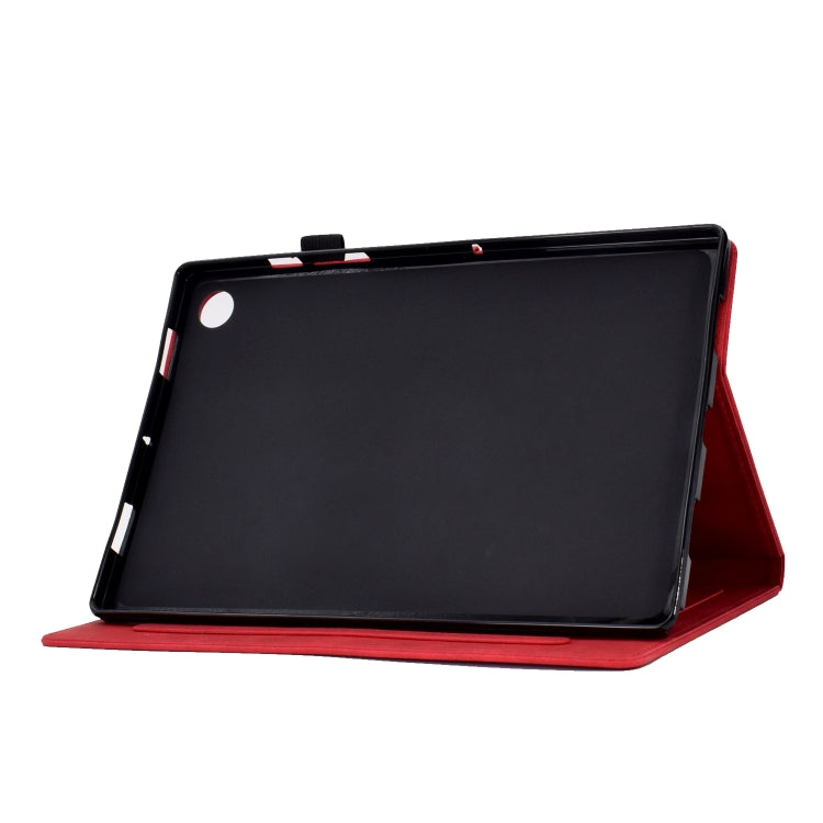 For Samsung Galaxy Tab A8 10.5 2021 X205 Tower Embossed Leather Smart Tablet Case(Red) - Other Galaxy Tab PC by buy2fix | Online Shopping UK | buy2fix