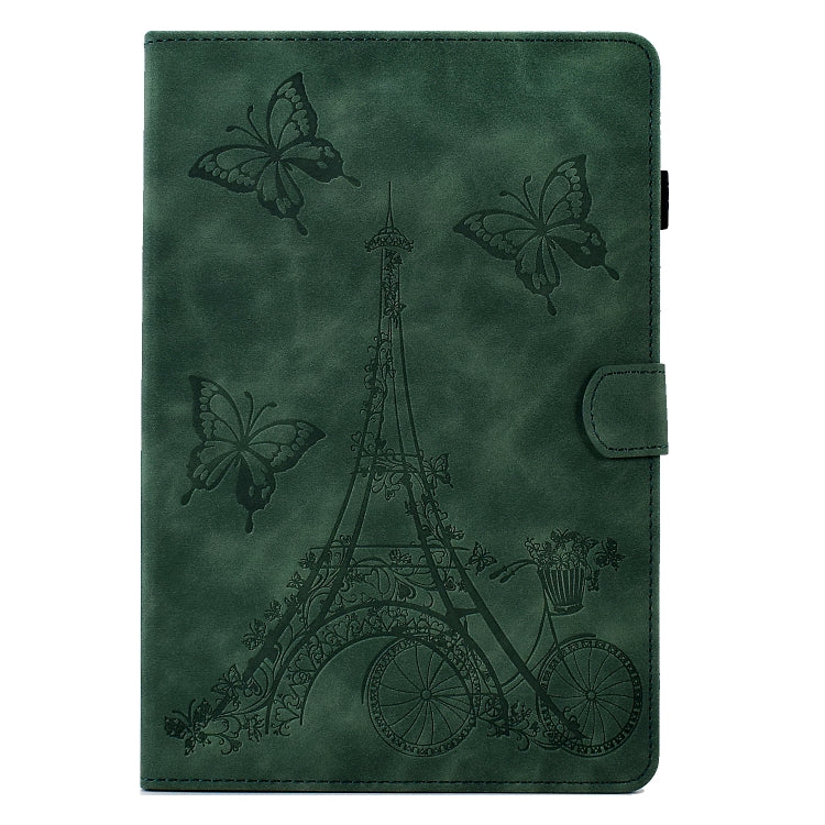 For Samsung Galaxy Tab A8 10.5 2021 X205 Tower Embossed Leather Smart Tablet Case(Green) - Other Galaxy Tab PC by buy2fix | Online Shopping UK | buy2fix