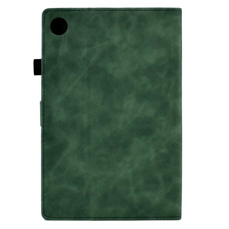 For Samsung Galaxy Tab A8 10.5 2021 X205 Tower Embossed Leather Smart Tablet Case(Green) - Other Galaxy Tab PC by buy2fix | Online Shopping UK | buy2fix