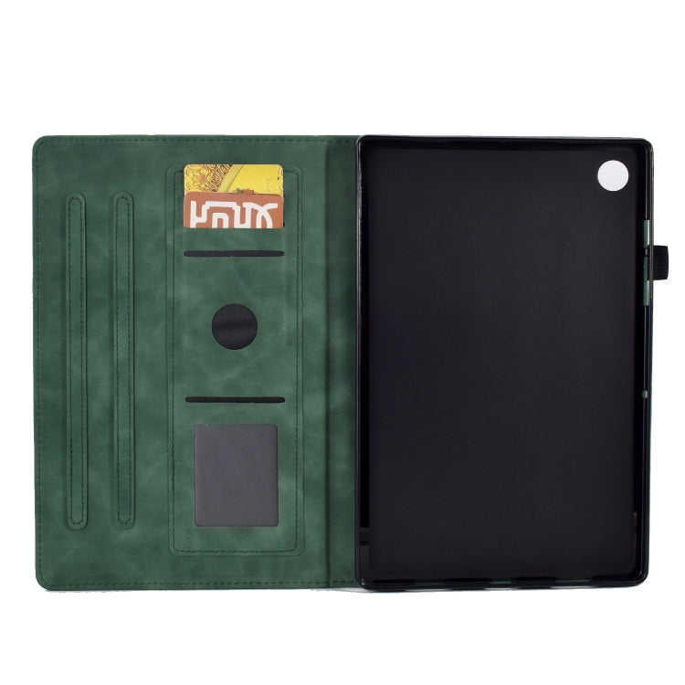 For Samsung Galaxy Tab A8 10.5 2021 X205 Tower Embossed Leather Smart Tablet Case(Green) - Other Galaxy Tab PC by buy2fix | Online Shopping UK | buy2fix