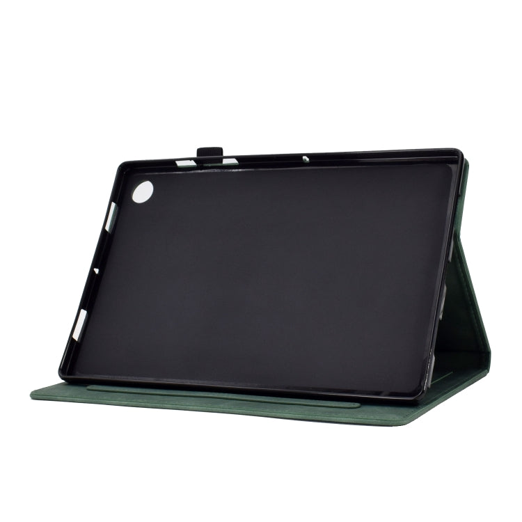 For Samsung Galaxy Tab A8 10.5 2021 X205 Tower Embossed Leather Smart Tablet Case(Green) - Other Galaxy Tab PC by buy2fix | Online Shopping UK | buy2fix