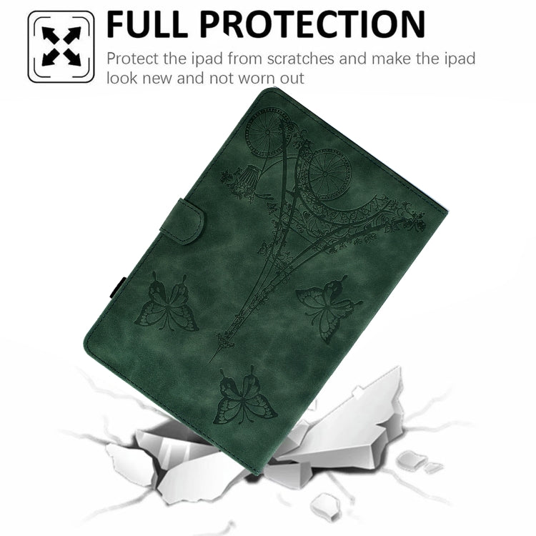 For Samsung Galaxy Tab A8 10.5 2021 X205 Tower Embossed Leather Smart Tablet Case(Green) - Other Galaxy Tab PC by buy2fix | Online Shopping UK | buy2fix