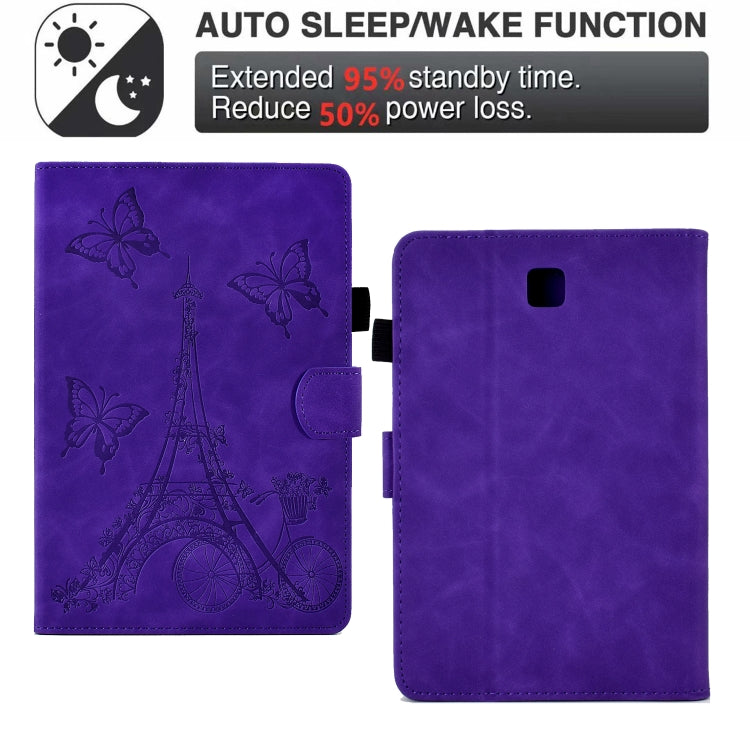 For Samsung Galaxy Tab A 8.0 T350 Tower Embossed Leather Smart Tablet Case(Purple) - Other Galaxy Tab PC by buy2fix | Online Shopping UK | buy2fix