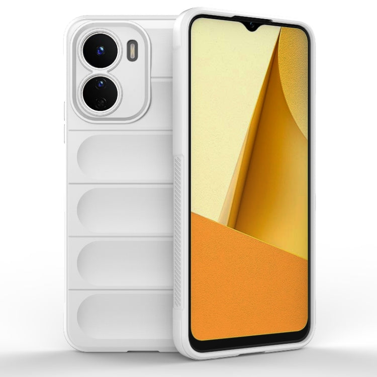 For vivo Y16 4G Global Magic Shield TPU + Flannel Phone Case(White) - vivo Cases by buy2fix | Online Shopping UK | buy2fix