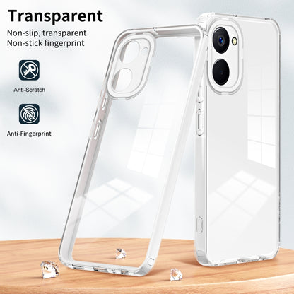 For Realme 10 4G 3 in 1 Clear TPU Color PC Frame Phone Case(White) - Realme Cases by buy2fix | Online Shopping UK | buy2fix