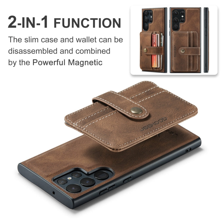 For Samsung Galaxy S23 Ultra 5G JEEHOOD RFID Blocking Anti-Theft Magnetic Phone Case(Brown) - Galaxy Phone Cases by JEEHOOD | Online Shopping UK | buy2fix