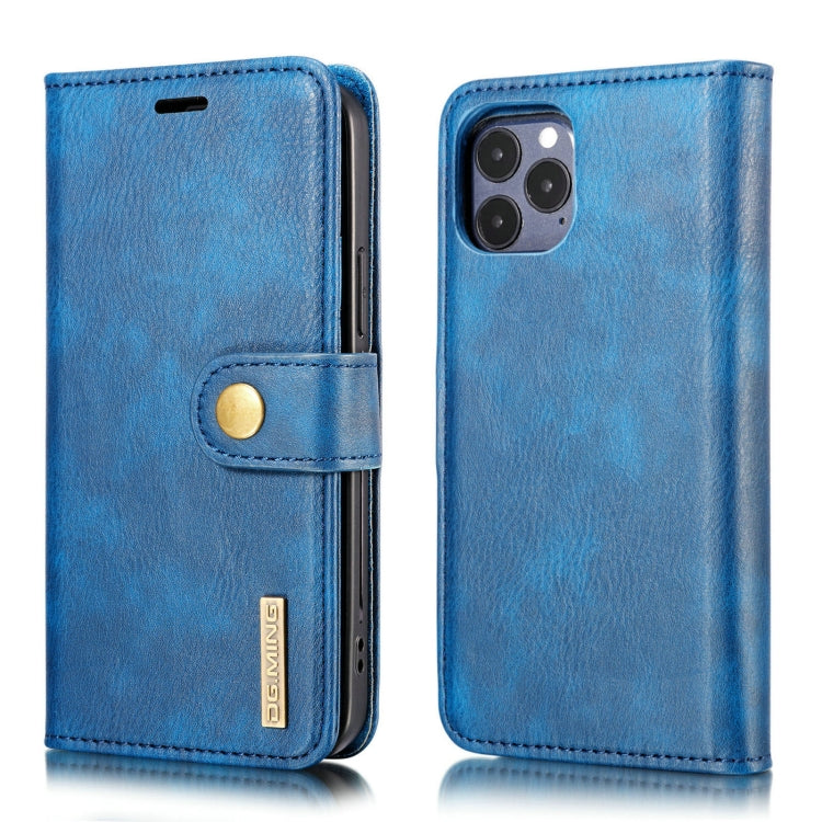 For iPhone 12 Pro Max DG.MING Crazy Horse Texture Detachable Magnetic Leather Case(Blue) - iPhone 12 Pro Max Cases by DG.MING | Online Shopping UK | buy2fix