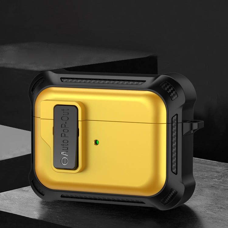 For AirPods Pro Signal Flag Wireless Earphones Case with Security Lock(Yellow) - For AirPods Pro by buy2fix | Online Shopping UK | buy2fix