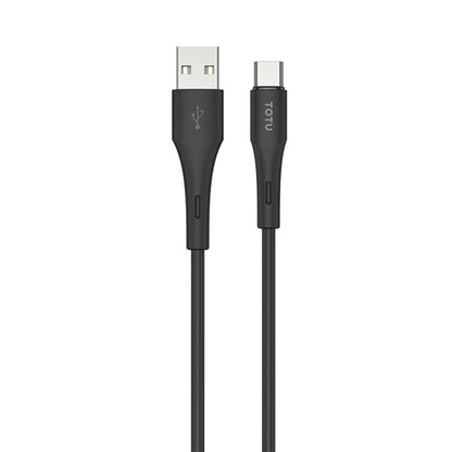 TOTU BT-023Skin Sense Series  USB to Type-C Silicone Data Cable, Length:2m(Black) - USB-C & Type-C Cable by TOTUDESIGN | Online Shopping UK | buy2fix