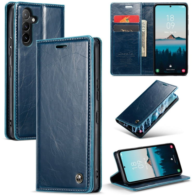 For Samsung Galaxy A54 5G CaseMe 003 Crazy Horse Texture Leather Phone Case(Blue) - Galaxy Phone Cases by CaseMe | Online Shopping UK | buy2fix