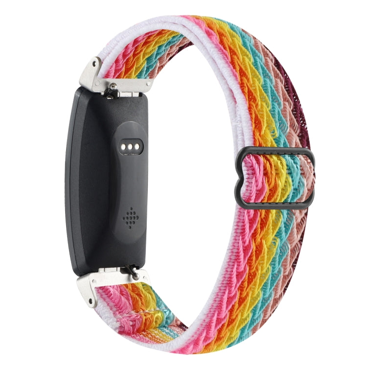 For Fitbit Inspire 2 Buckle Wave Braided Nylon Watch Band(Rainbow) - Watch Bands by buy2fix | Online Shopping UK | buy2fix