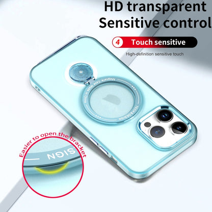 For iPhone 13 Pro 360 Degree Rotation Holder MagSafe Magnetic Phone Case(Light Blue) - iPhone 13 Pro Cases by buy2fix | Online Shopping UK | buy2fix