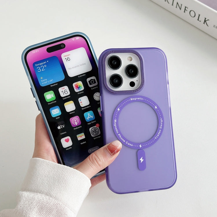 For iPhone 14 Colorful Series TPU+PC Magsafe Magnetic Phone Case(Purple) - iPhone 14 Cases by buy2fix | Online Shopping UK | buy2fix