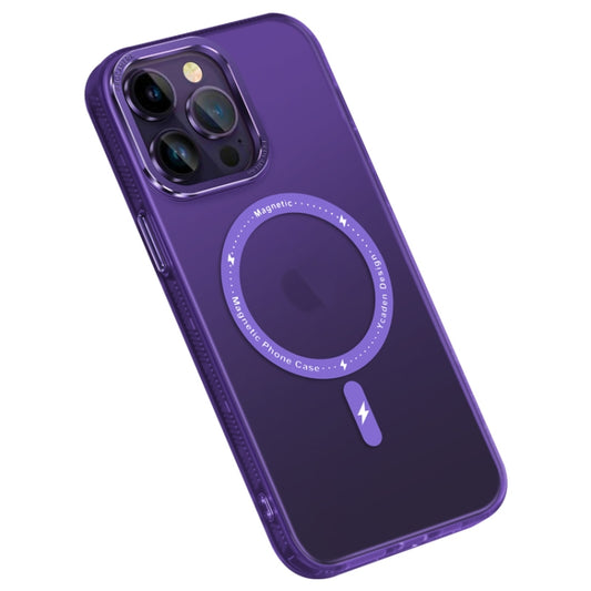 For iPhone 14 Pro Max Colorful Series TPU+PC Magsafe Magnetic Phone Case(Purple) - iPhone 14 Pro Max Cases by buy2fix | Online Shopping UK | buy2fix