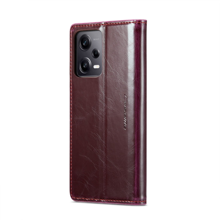 For Xiaomi Redmi Note 12 Pro 5G / Poco X5 Pro CaseMe 003 Crazy Horse Texture Leather Phone Case(Red) - Xiaomi Cases by CaseMe | Online Shopping UK | buy2fix