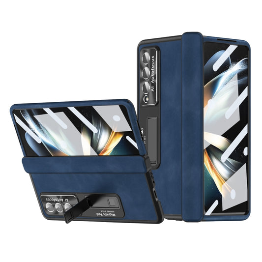 For Samsung Galaxy Z Fold3 5G Napa Pattern All-inclusive Magnetic Phone Case(Royal Blue) - Galaxy Phone Cases by buy2fix | Online Shopping UK | buy2fix